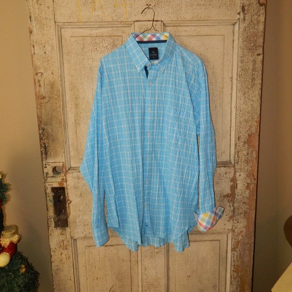 Tailorbyrd Collection Crinkle Long Sleeve Button Front Shirt Size XL (F-6) - Picture 1 of 5